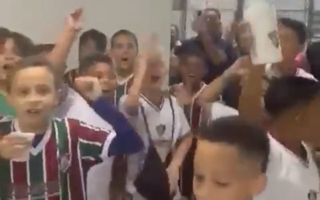 Fluminense rompe contrato com escolinha após crianças cantarem música do Flamengo