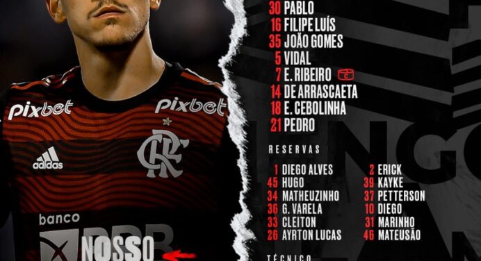 Saiu! Flamengo divulga escalação para jogo contra o Vélez, pela Libertadores