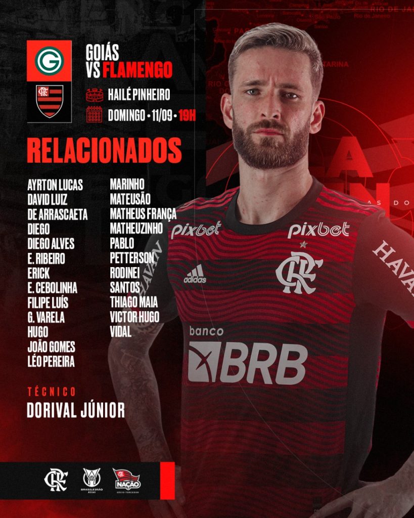 Sem Gabigol e Pedro, Flamengo divulga relacionados para partida contra o Goiás