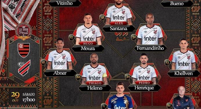 Athletico-PR define escalação para enfrentar o Flamengo, pela final da Libertadores