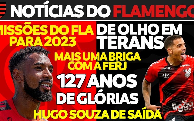 AO VIVO | Hugo na Europa, valor de Terans e ‘missões’ do Flamengo para 2023; veja principais notícias