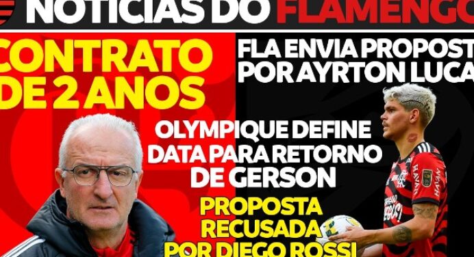 AO VIVO | Proposta por jogador de time turco e compra de Ayrton Lucas; veja últimas notícias do Fla