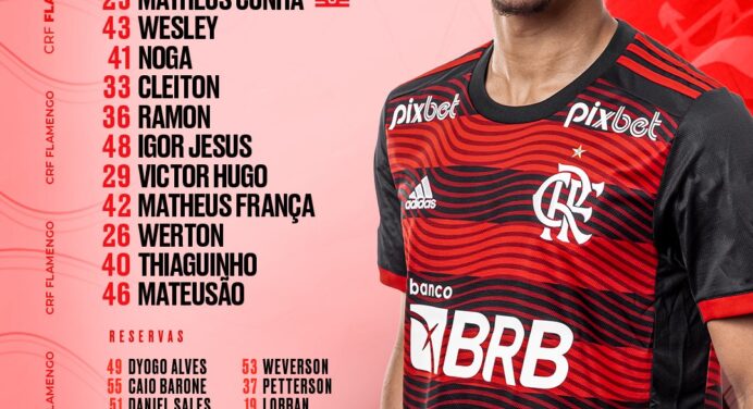 SAIU! Flamengo divulga escalação para jogo contra o Audax, pelo Campeonato Carioca