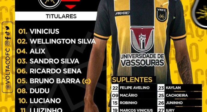 Veja escalação do Volta Redonda para jogo contra o Flamengo, pelo Campeonato Carioca
