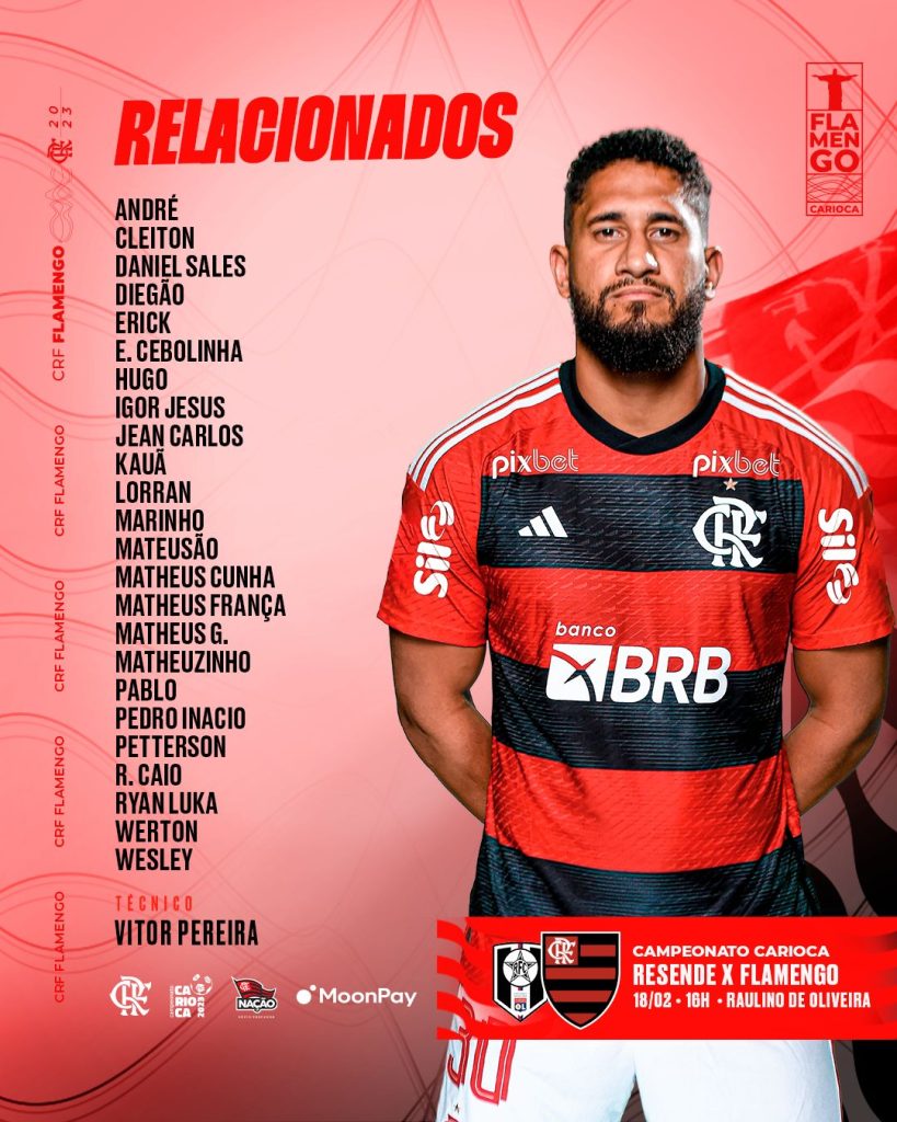 Sem ‘estrelas’, Flamengo relaciona garotos e equipe alternativa para jogo contra o Resende