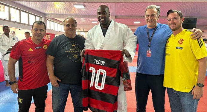 Tricampeão olímpico, judoca Teddy Riner inicia sequência de treinos no Flamengo