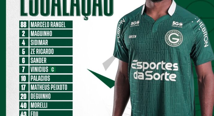 Goiás define escalação para jogo contra o Flamengo, pelo Campeonato Brasileiro