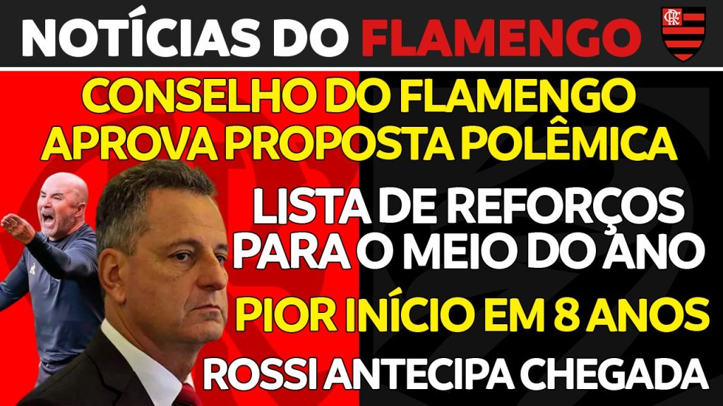 AO VIVO: Rossi próximo do Flamengo, Thiago Maia é dúvida para a Copa do Brasil e 7 reforços pedidos por Sampaoli