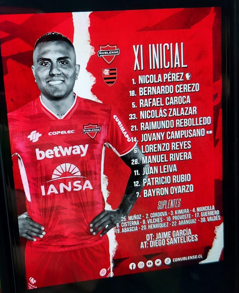 Ñublense define escalação para jogo contra o Flamengo, pela Libertadores