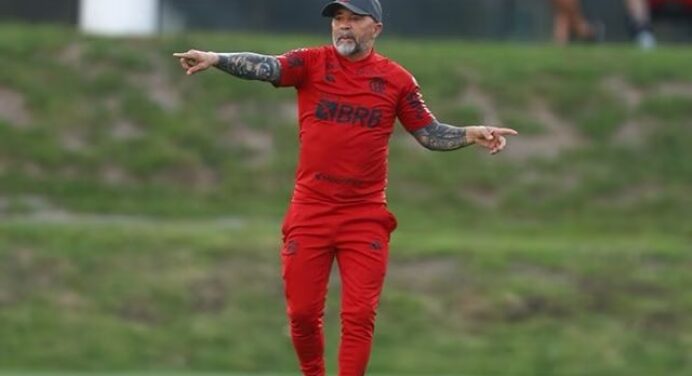 Sampaoli tem dúvidas no ataque para jogo do Flamengo contra o Bragantino