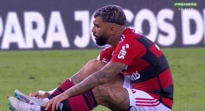 Gabigol se machuca, pede para sair e preocupa no Flamengo
