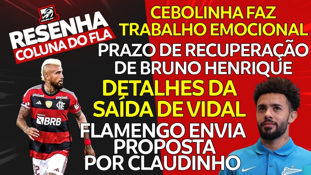 Notícias do Flamengo hoje: lesão de Bruno Henrique, saída de Vidal e proposta por Claudinho