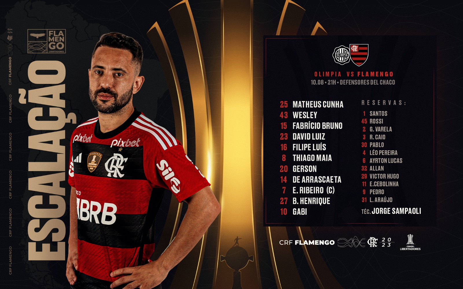 Flamengo x Olimpia: retrospecto, escalações, arbitragem e onde