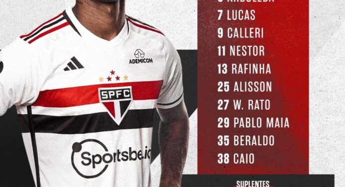 São Paulo define time titular para jogo contra o Flamengo, na final da Copa do Brasil