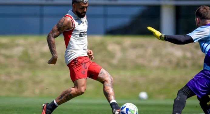 Pintura de Cebolinha e 3 de Gabigol: veja os gols da goleada do Flamengo em jogo-treino