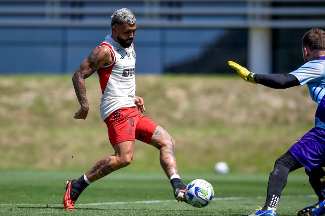 Pintura de Cebolinha e 3 de Gabigol: veja os gols da goleada do Flamengo em jogo-treino