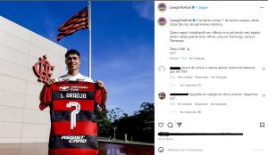 Reprodução de publicação do atleta Luiz Araújo, no Instagram (l.araujo11oficial)