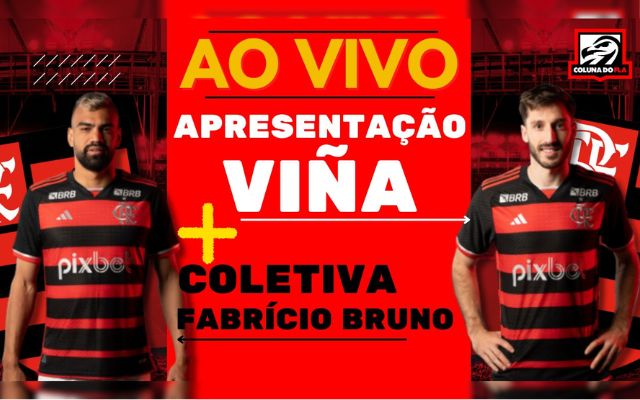 AO VIVO | Assista à apresentação de Viña no Flamengo e entrevista coletiva de Fabrício Bruno