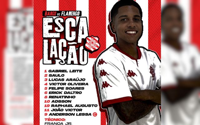 Bangu define escalação para jogo contra o Flamengo, pelo Carioca