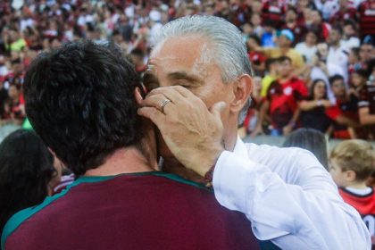 Fernando Diniz e Tite em Flamengo x Fluminense