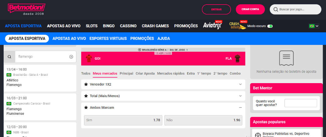 mercado ambas marcam na Betmotion