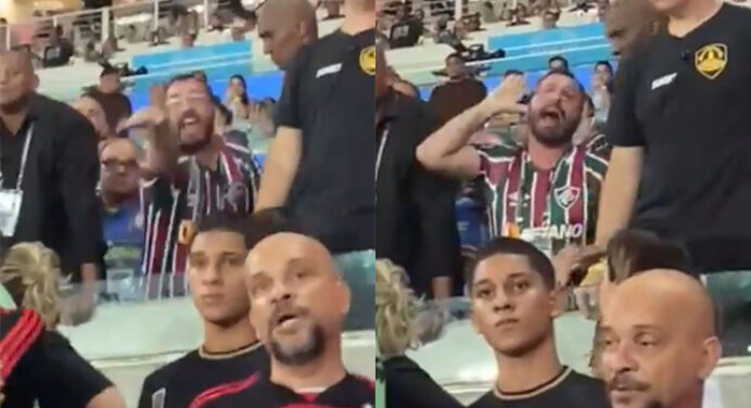 Presidente do Fluminense se desespera e briga com torcedores do Flamengo no Maracanã