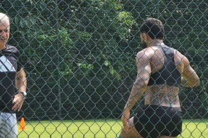 Gabigol treinando em casa