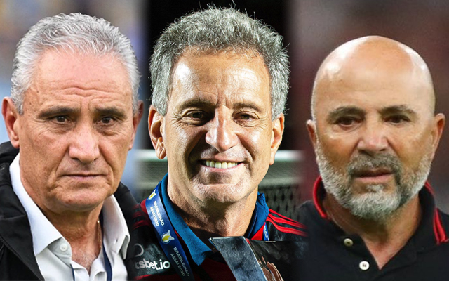 Tite, Landim e Sampaoli no Flamengo