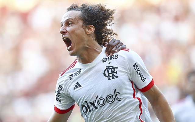 David Luiz comemora gol pelo Flamengo contra o Vasco