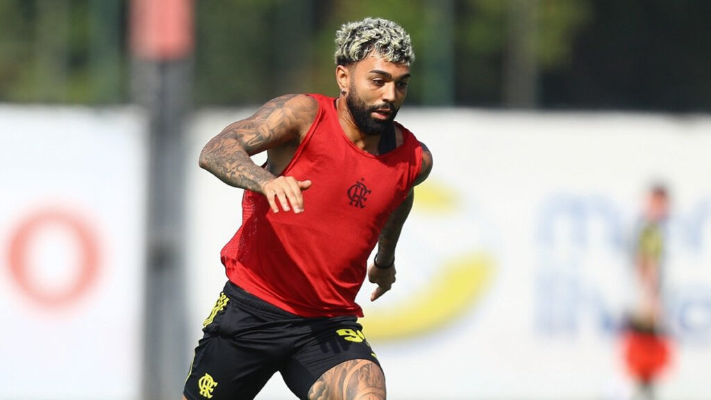 Gabigol em treino do Flamengo