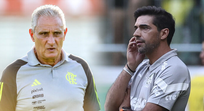 Flamengo x Palmeiras: arrancada de Tite enfrenta queda de Abel Ferreira