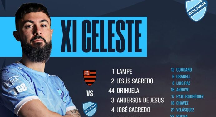 Bolívar define escalação para jogo contra o Flamengo, pela Libertadores