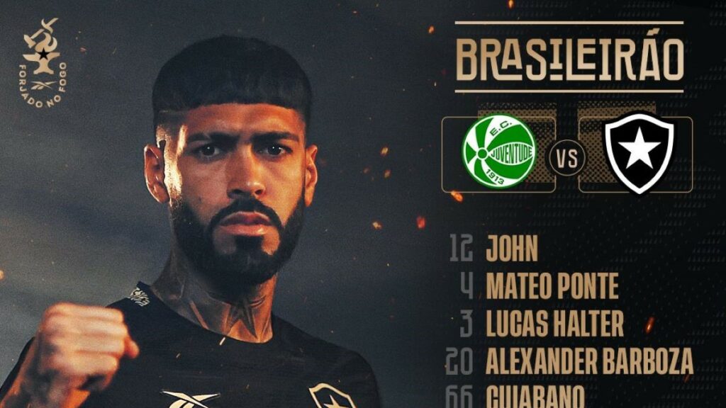 Botafogo escala time misto para jogo contra Juventude; resultado interessa ao Flamengo pela liderança do Brasileirão