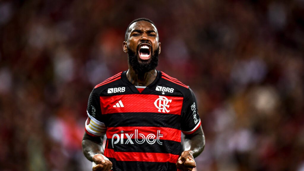 Gerson em ação pelo Flamengo em 2024