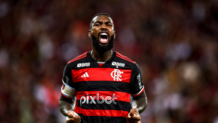 Gerson em ação pelo Flamengo em 2024