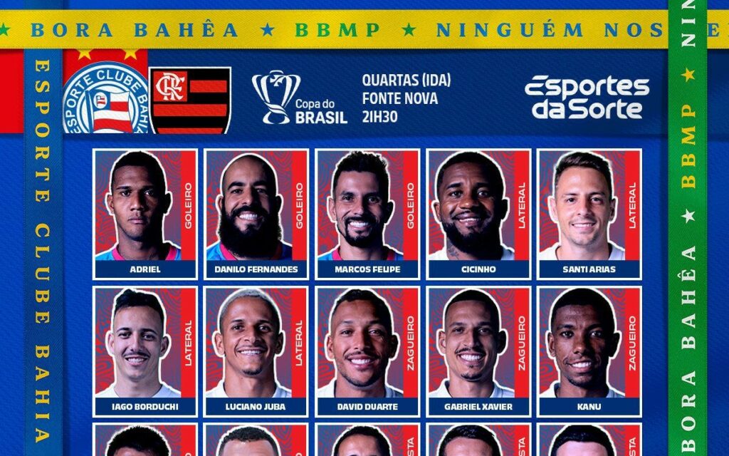 Com Everton Ribeiro, veja lista de relacionados do Bahia para jogo contra o Flamengo