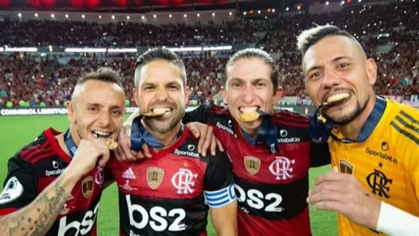 Filipe Luís, Diego Alves e Rafinha no Flamengo