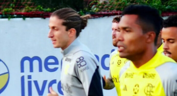 Filipe Luís repete Jorge Jesus em primeiro treino como técnico do Flamengo