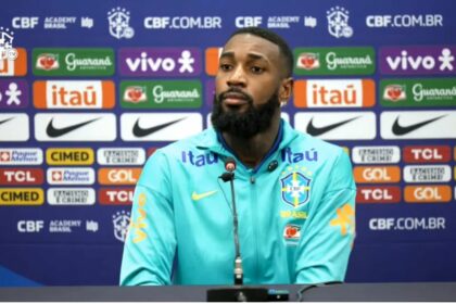 Gerson durante coletiva da Seleção Brasileira