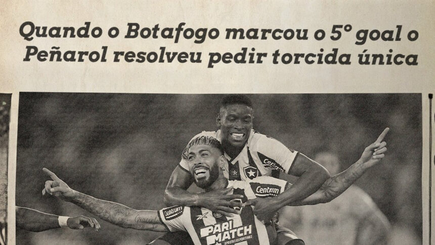 Botafogo postou provocação ao Peñarol e lembrou Flamengo