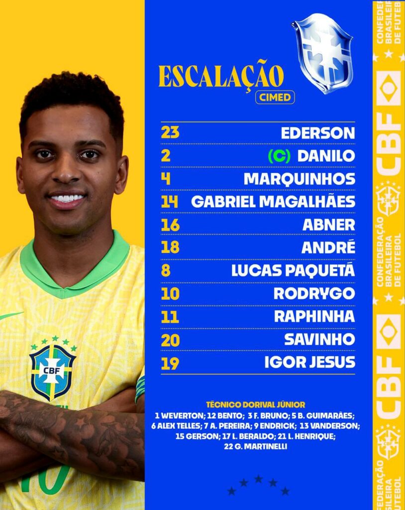 Gerson e Fabrício Bruno titulares? Veja escalação do Brasil para jogo contra o Chile