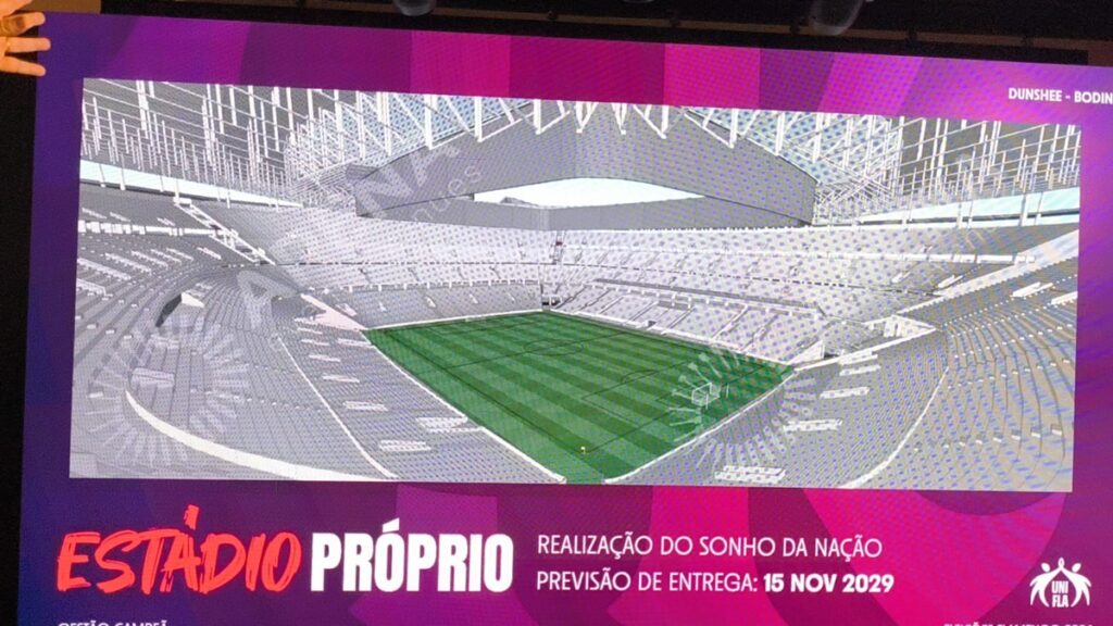 Flamengo divulga imagem do futuro estádio e revela capacidade