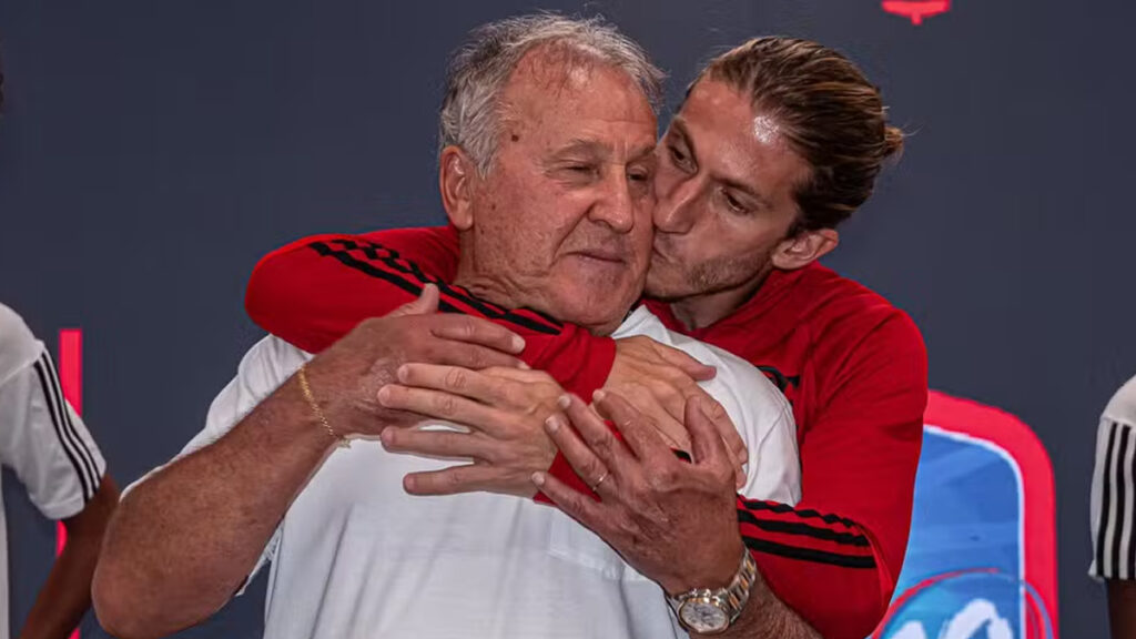 Zico e Filipe Luís, do Flamengo