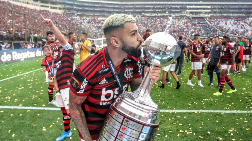 Gabigol comemora título da Libertadores 2019