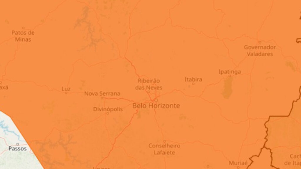 Inmet emitiu alerta laranja para Belo Horizonte