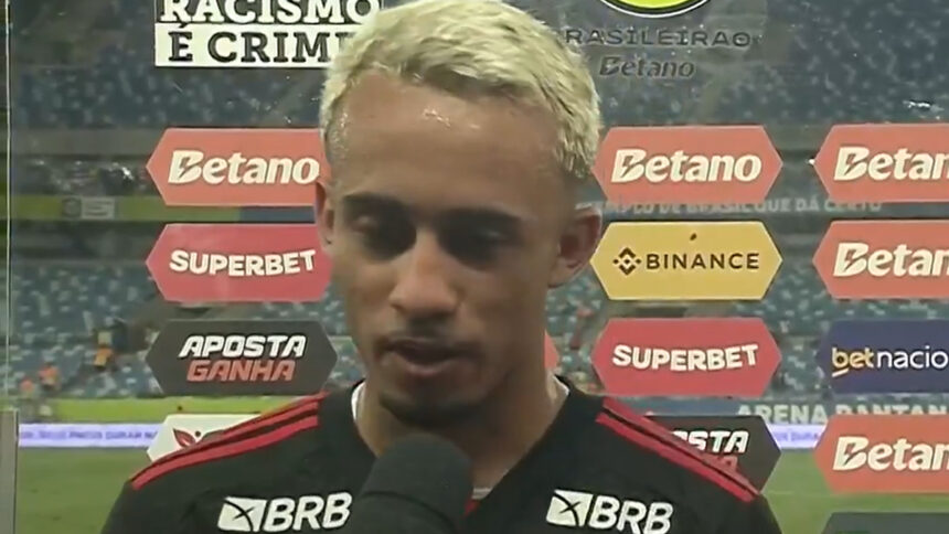 Matheus Gonçalves em entrevista pós jogo