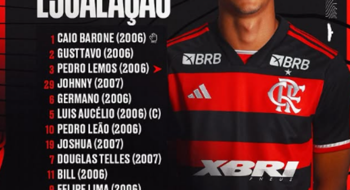 SAIU! Flamengo divulga escalação para jogo contra o Cruzeiro-PB, pela estreia da Copinha