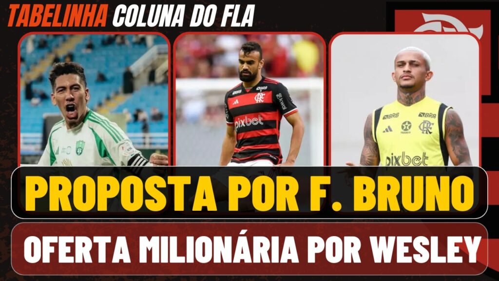 Notícias do Flamengo hoje: propostas por Fabrício Bruno e Wesley, valor de Roberto Firmino e situação de Alcaraz