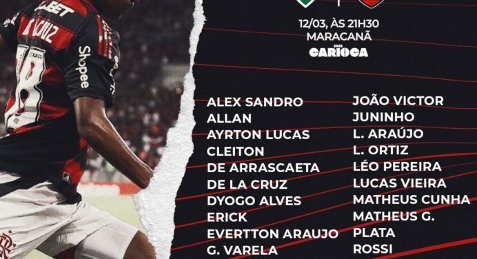 Sem Danilo e Bruno Henrique, Filipe Luís define relacionados para jogo do Flamengo x Fluminense, pela final do Carioca