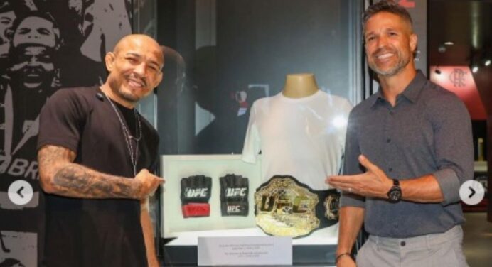 Lenda do UFC, José Aldo se emociona com homenagem no Museu Flamengo